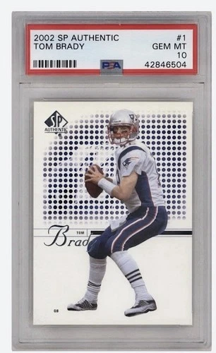 2002 Sp Authentic Football TOM BRADY PSA 10 Patriots, Buccaneers ￼