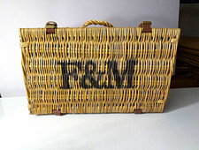Fortnum & Mason F&M Wicker Picnic Hamper Basket Large 49cm Leather Straps