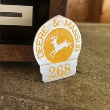 John Deere Mansur Factory Employee Badge Yellow Split Legged Deer #268