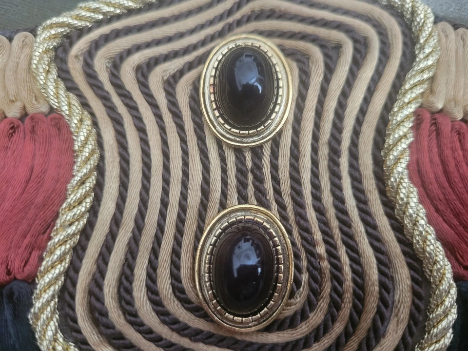 Vintage 70’s Or 80’s Wide Belt With Rope And Stones Embellishments - Image 4 of 4