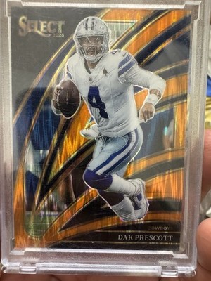 2025 Panini Select Club Level Dak Prescott Cowboys Orange Shock Prizm #296/399