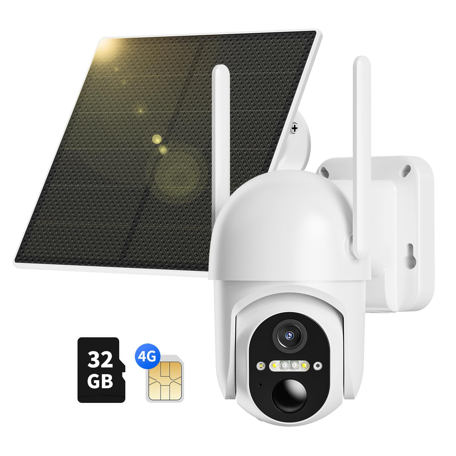 4G LTE Cellular Security Camera with Memory Card and SIM Card for Verizon