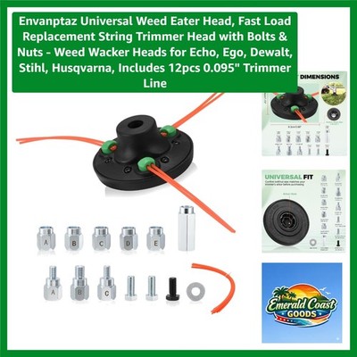 Quick-Install Weed Wacker Head with Rust-Resistant Parts & Trimmer Line Included