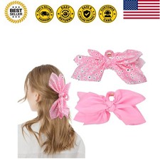 Bow Claw Clips Bow Hair Clips 2PC Pink Big Hair Bows for Women Butterfly Styl...