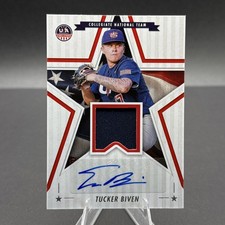 2025 STARS & STRIPES Tucker Biven AUTO JERSEY PATCH Rookie Team USA