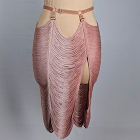 RARE Genuine Vintage 'Made by Niki' Coral Pink Fringe Skirt