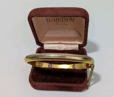 Antique 24k Gold Plated Silver Gold Clasp Bangle Bracelet B10