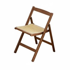 Fauteuil Pliant En Cannage Design Zen-Inspired Siège Portable avec Dossier