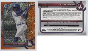 2022 Bowman Chrome Prospects Orange Shimmer Refractor /25 Rayne Doncon #BCP-202