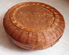 Vintage 7 1/3" Wicker Sewing Basket