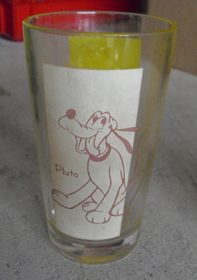 Vintage 1960s Era Disney Collector Drinking Glass - Goofy and Pluto