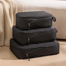 Travel Suitcase Packing Cubes Luggage Compression Bags Storage Organiser 3pc Set