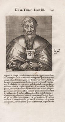 Sant'Ambrogio Milano Mailand Milan Saint Heiliger Portrait Thevet 1584 incisione