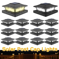 12 Pack Solar Post Deck Cap Lights Outdoor Fence Dock 4x4/6x6 LED Lamp PVC Vinyl