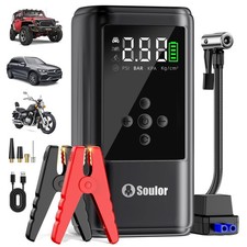 6000A Jump Starter with Air Compressor Battery Jumper Starter Portable 10-in-...