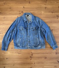 VTG Lee Riders Denim Jean Trucker Jacket PATD 153438 80s 90s USA Made 46R