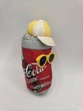 1997 Coca-Cola Classic Can in Shades Bean Bag Plush Hat Sunglasses 7" VTG