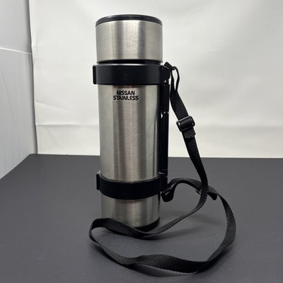 NISSAN Stainless Steel 1 Liter Vacuum Beverage Container NCB-10 W/ Nylon Strap