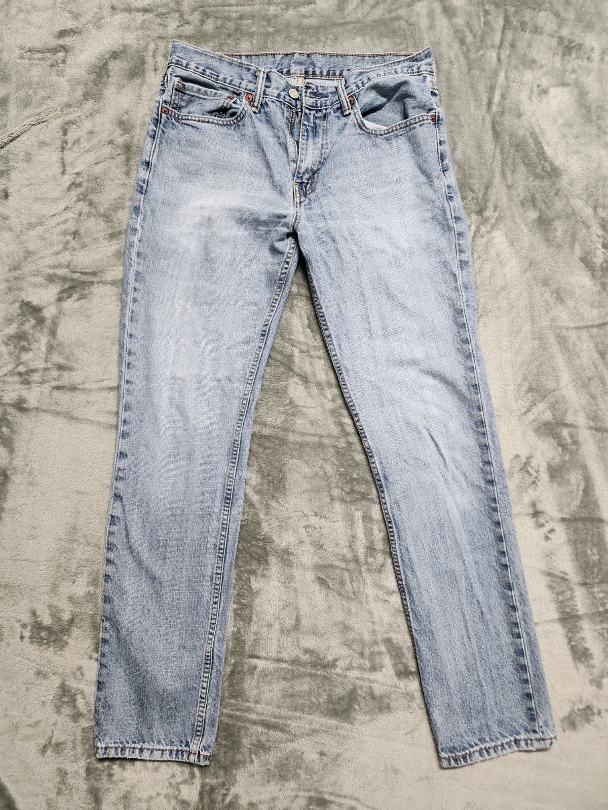 511 Levi'Slim Fit Straight Light Blue Denim Jeans Button Zip Pockets Men's 34x34