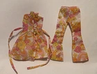VTG Barbie sized Mego Maddie Mod #1777 Lotus Blossom Bell Bottom Pants & Top Set