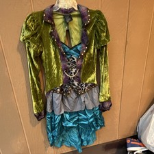 Mad Hatter Costume Size M Dress, Arm Puffs, and Hat