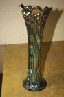 Vintage Fenton Amethyst  April Showers Swung Iridescent Carnival Glass Vase