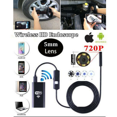 16FT 8LED WiFi Borescope Endoscope Snake Inspection Camera for iPhone Android 