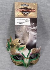 Halloween Venetian Matching Masquerade Ball Party Costume Half Face Mask Green