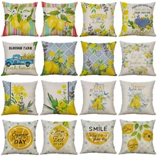 Summer Lemon Pillow Covers Mellow Yellow Art Summer Throw Pillows Cushion Case