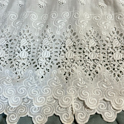 XS Antique Victorian Petticoat Underdress Slip Edwardian Lace White Short Sleeve - Picture 2 of 17