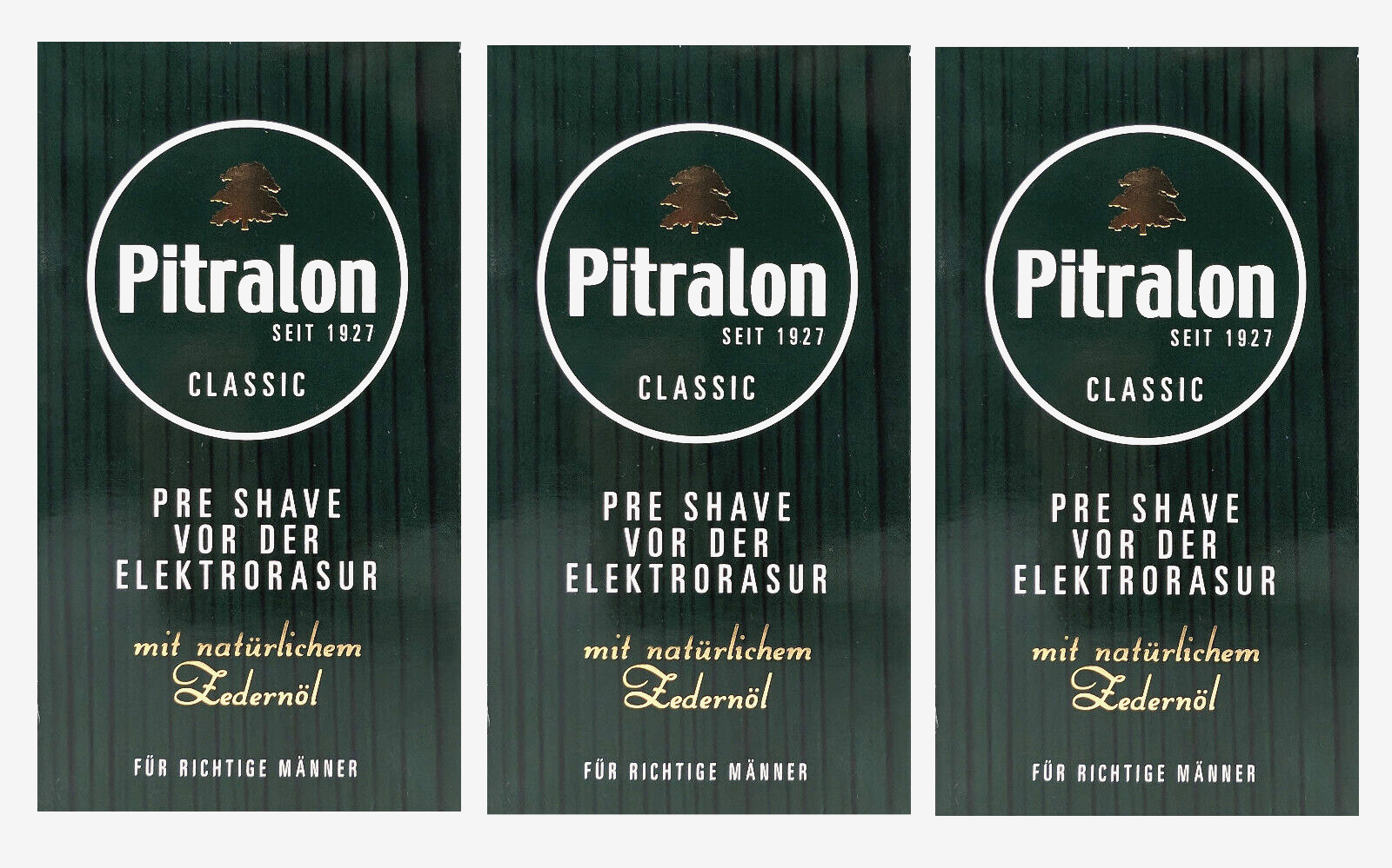 Pitralon CLASSIC Pre Shave vor der Elektrorasur m. natürlichem Zedernöl 3x 100ml