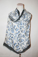MOSCHINO CHEAP AND CHIC ITALY GREY BLUE WOMEN OBOLONG SCARF