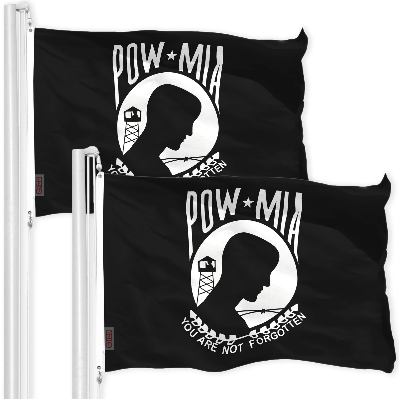 G128 POW MIA Flagge 3x5 Fuß (91x152 Cm) – 100% Polyester, Mit Messingösen, Für Innen & Außen