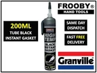 Granville High Temperature Temp BLACK Instant Gasket Silicone Sealant Can 200ml