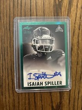 2021 Leaf Memories-1960 Base AU,RC Platinum Green #BW-IS1 Isaiah Spiller /35