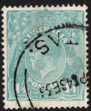 1/4 KING GEORGE V  C of A  WATERMARK - FINE USED  (A30515)