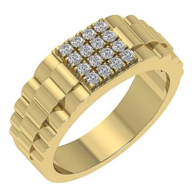 Natural Diamond Designer Mens Ring I1 G Ct 14K Solid Gold