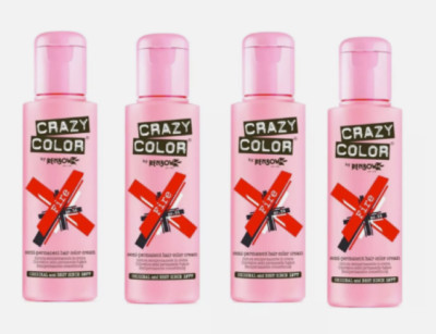 4x Crazy Color Semi Permanent Haarfarbe Fire 100ml