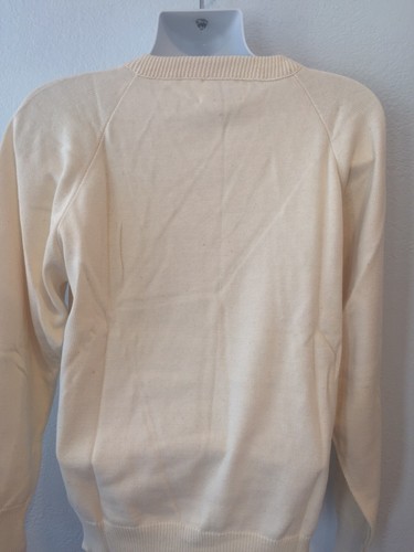 Vintage Natural Cotton V Neck Sweater Crystal Light Golf New NOS (24) - Picture 5 of 5