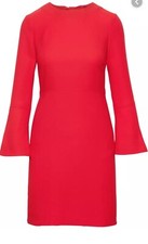 New Banana Republic Red Flare Sleeve Open Tie Back Bow Dress SZ 2