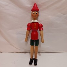 vintage pinocchio wood figure mastro geppetto 12.5" made in italy