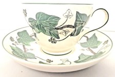 Wedgwood of Etruria "Napoleon Ivy" Footed Cup  Saucer Pattern St Helena 1815