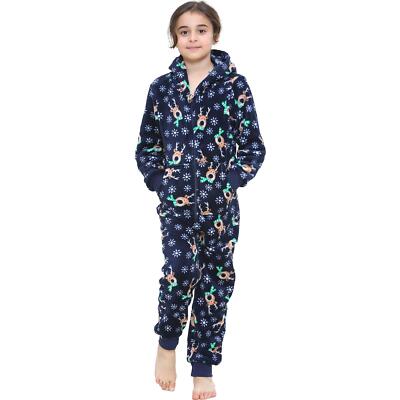 A2Z Onesie One Piece Kids Christmas Rudolph Navy Pyjamas