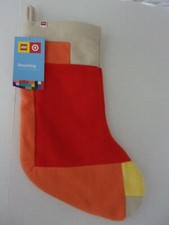 NWT-Lego for Target-20" Felt Color Block Red/Orange Holiday Christmas Stocking