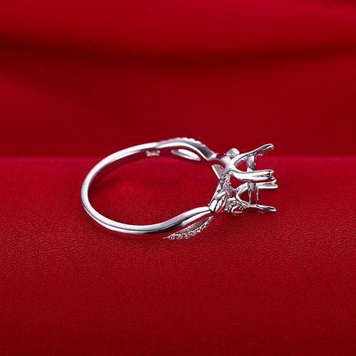 Real Diamonds Semi Mount Wedding Ring 10K White Gold Fine Jewelry Round 6.5mm - Picture 8 of 8