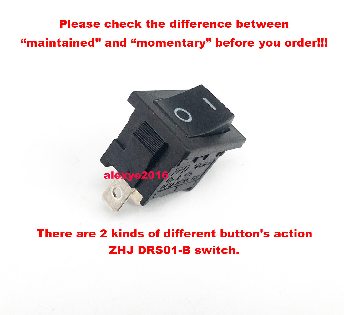 1PCS ZHJ DRS01-B Maintained or Momentary Rocker Switch 2 Pins 2