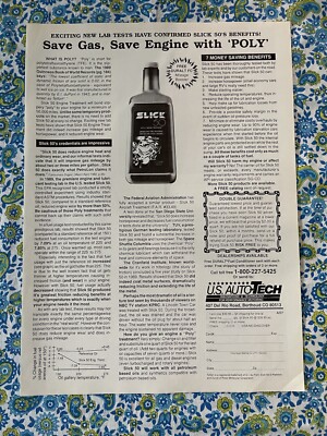 Vintage 1990 Slick 50 Engine Treatment Print Ad - Ad Only