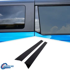 Exterior 2x Window B Pillar Post Decor Trim For Ford Bronco 2021+Black 2 Doors