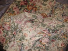 Ralph Lauren ALLISON Floral Duvet Cover Ruffled Cottage Rose Country Garden