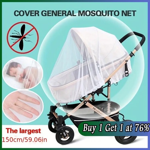 White Elastic Mosquito Net Baby Infant Strollers Insect Shield Travel Cot Mesh - Picture 2 of 17